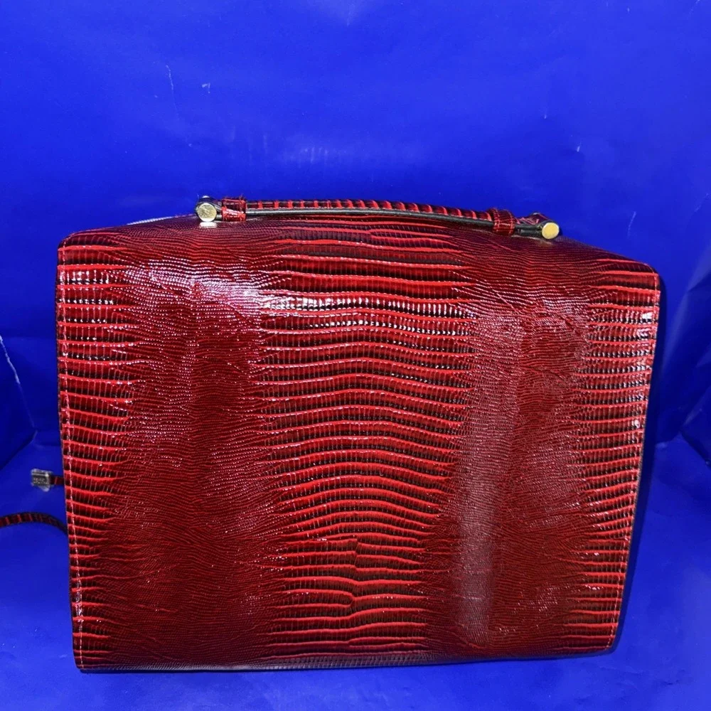 Estee Lauder Large Red Croc Cosmetic Make Up Case Travel  Bag 12